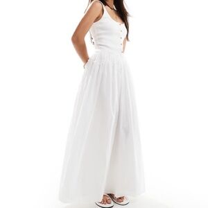 NWT, ASOS White Button-Front Maxi Dress, Size 4